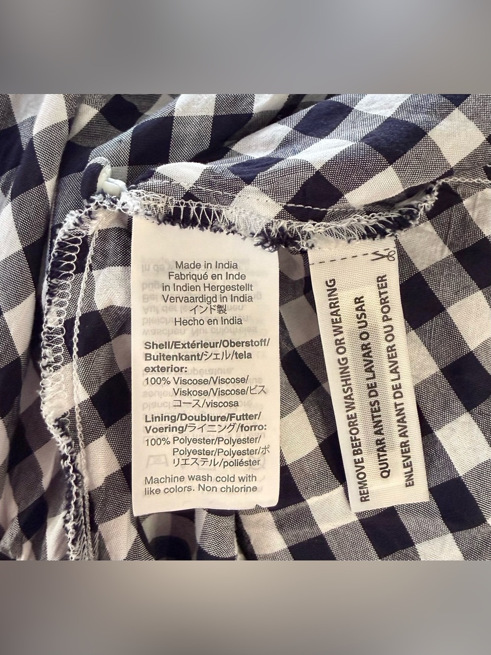 J CREW Gingham Black & White Button Front Size 8 Tie Strap Ruffle Hem Midi Dress - Picture 14 of 16